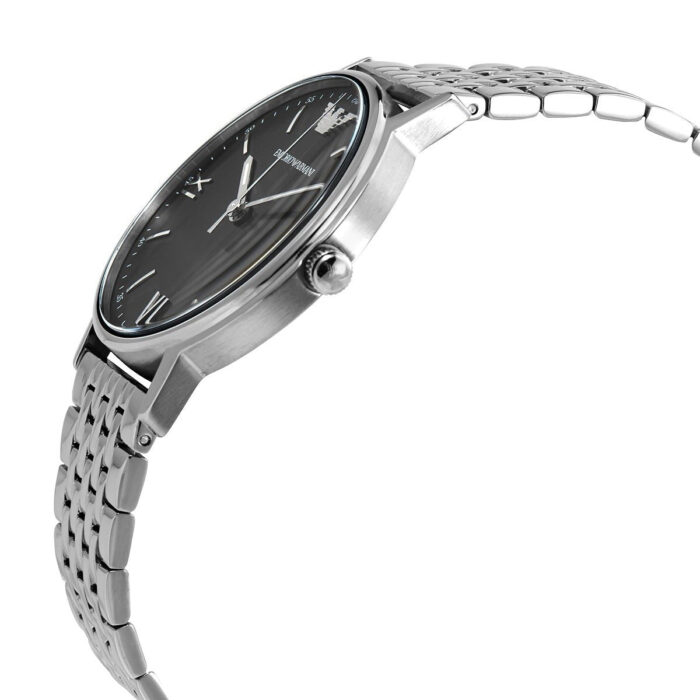 Emporio Armani Kappa Black Dial Silver Steel Strap Watch For Men - AR11152 - Image 3